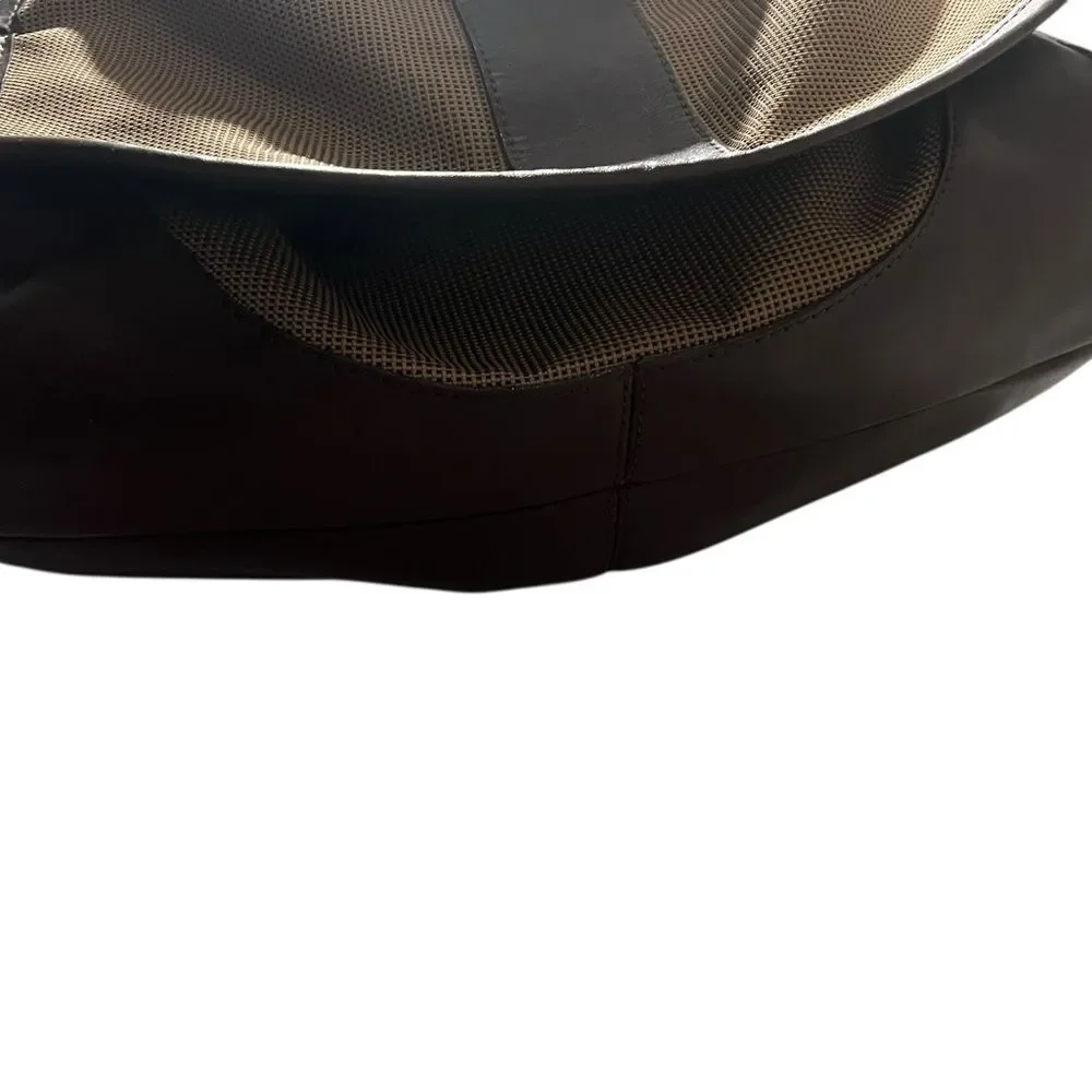 L.L. Bean Brown Canvas & Leather Hobo Shoulder Bag Adjustable Strap